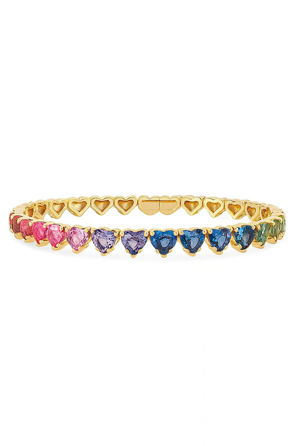 Rainbow Heart Tennis Bracelet