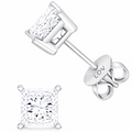 White Gold "LOV"  Earrings